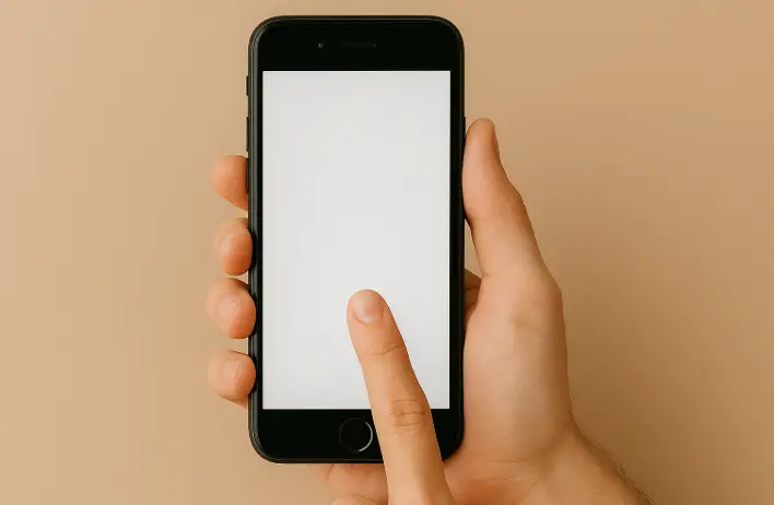 Resourceful tech user holding smartphone, AI tools enthusiast, remote work flexibility
